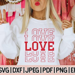 Love Svg, Love Svg File For Shirts, Love Repeat Text Cut File For Cricut