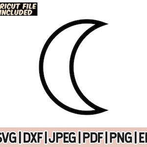 Puede incluir: Un contorno negro y blanco de una luna creciente.