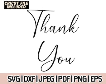 Dank u SVG, dank u teken PNG, bruiloft dank u SVG, dank u kaart, afdrukbare clipart, dankbaar, gesneden bestand Cricut, silhouet