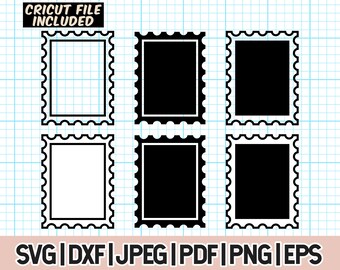 Stamp Svg, Postal Stamp png, Postage Mail svg, Stamp Frame svg, Digital Download