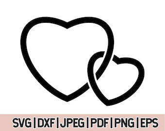 Podwójny zarys serca SVG, Dwa serca SVG zarys
