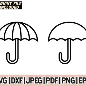 Umbrella Silhouette SVG Files, Umbrella Cut Files, Rain SVG Vector, Umbrella Png