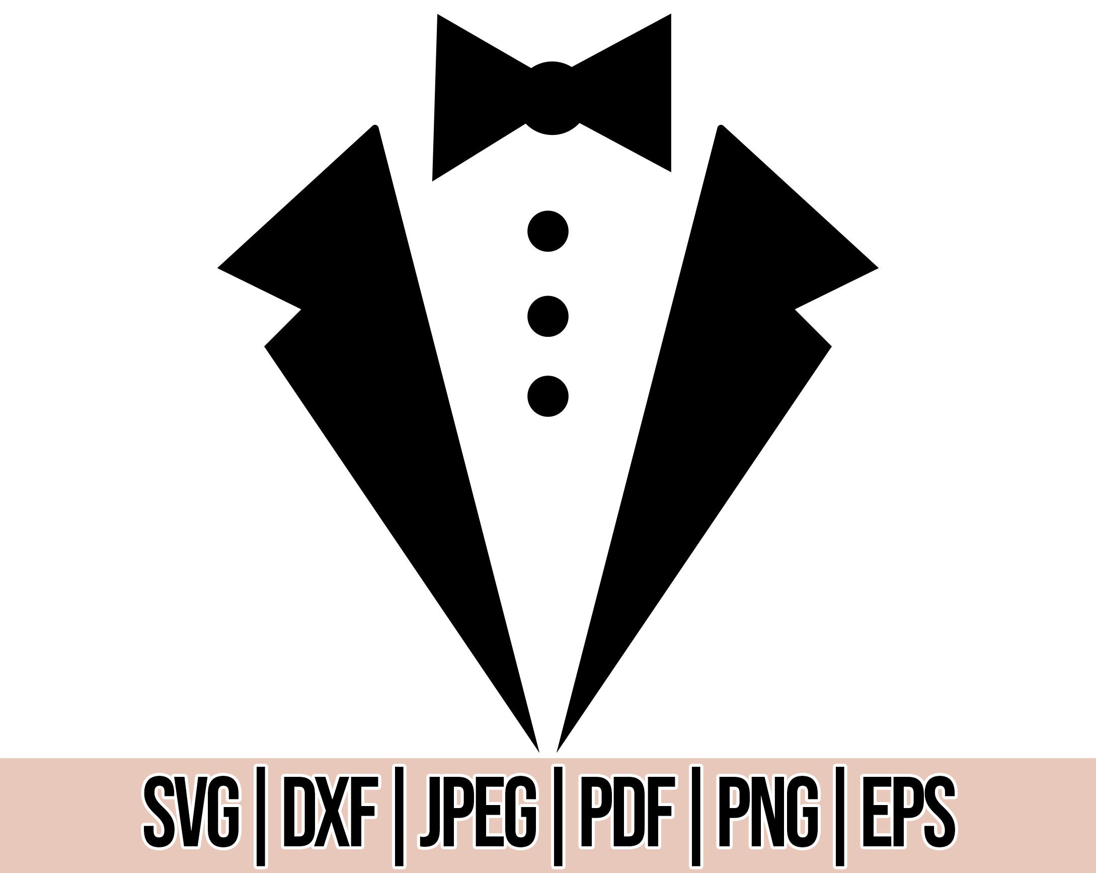 Tuxedo Bow Tie Svg Suit and Bow Tie SVG PNG Eps Dxf Pdf - Etsy Canada
