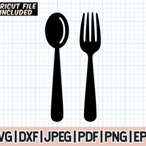 Spoon Fork SVG, Cutlery Svg, Utensils SVG,Spoon Fork Logo Svg, Instant Download, Silverware PNG,
