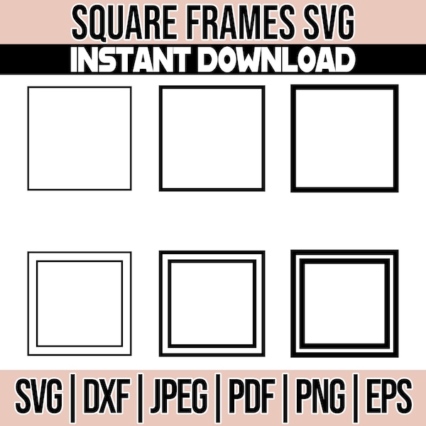 square frames diffrent strokes bundle pack, Square Frame SVG, Border SVG, Square Frame Svg Bundle Different Strokes,Outline Border