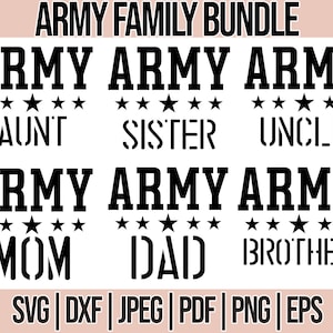 Army Family Svg Bundle Cut Files For Cricut And Sillouette, Army Family SVG Bundle