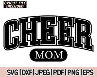 Cheer Mom Varsity Svg, Cheer Leader Mom Png, Cheer Mama Camicia Svg, Svg Png Jpg Dxf, Per macchine da taglio Cricut Glowforge e Sillouette