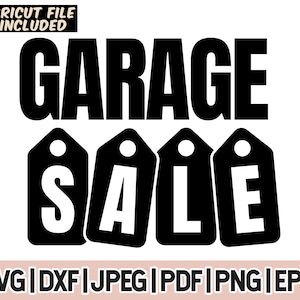 Garage Sale Svg, Garage Sales Tags Svg, Vector, Sublimatie, Digitale download voor Cricut (svg, pdf, png, jpg-bestanden)