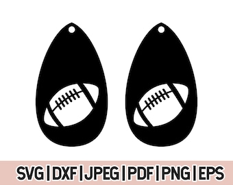 フットボール イヤリング テンプレート SVG、フットボール イヤリング デジタル ファイル、フットボール イヤリング レーザー カット ファイル、イヤリング テンプレート、イヤリング SVG、DXF