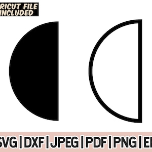 Halve cirkel bundel SVG en PNG, halve cirkel cirkel SVG, halve cirkel silhouet SVG, halve cirkel overzicht SVG