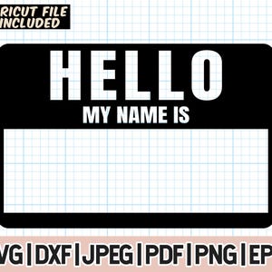Hello My Name Is Nametag PNG, Hello My Name is SVG, Name Tag SVG