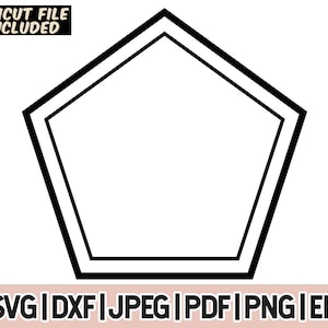 Pentagon Double Frame Svg And Png, Pentagon Monogram Vector Files, Pentagon Basic Shapes SVG Files, Pentagon Frame Clipart, Cut Files