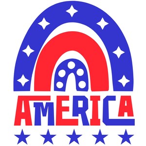AMERIKA - 4. Juli SVG, 4. Juli SVG, Amerika Regenbogen SVG, Patriotic Rainbow, Svg Schnittdatei für Cricut, Silhouette Vektor, Glowforge