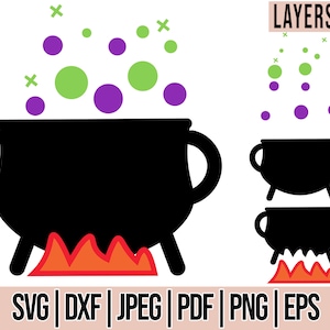WITCH CAULDRON SVG - Clipart und Cut File, digitaler Download, kommerzielle Nutzung svg