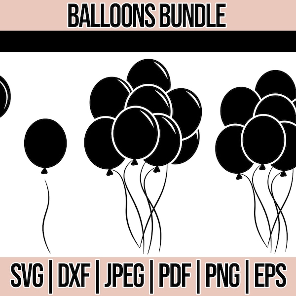 Ballon svg Schneidedatei für Cricut, Ballon Bundle svg, Ballon bund png,