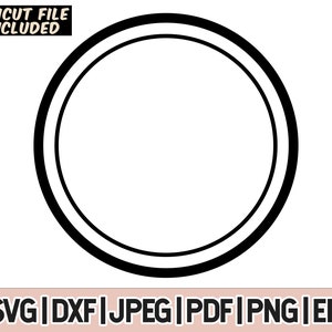 Circle Double Frame Svg And Png, Circle Basic Shapes SVG Files, Circle Frame Cut Files, Circle Monogram Vector Files, Round Frame Clipart