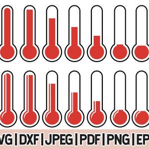 Thermometer Bundle SVG, Weather PNG, Thermometer Clipart, Thermometer Vector Art SVG