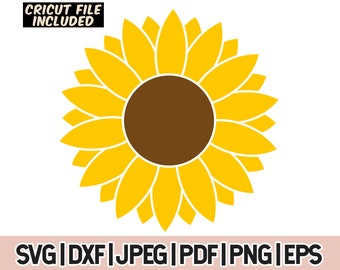 Girasol Svg y Png, Flor Svg, Girasol Clipart, Cricut, Silueta, Cortar archivo Cricut