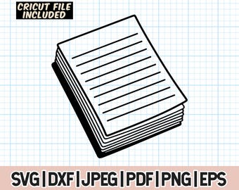Paper svg, Stack of Paper png, Lined Writing Papers Svg, Notebook Lined Paper Svg, School Paper, Lined Paper,