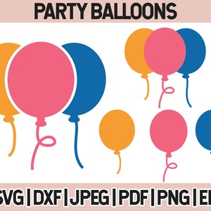 Colorful Birthday Party Balloons Svg