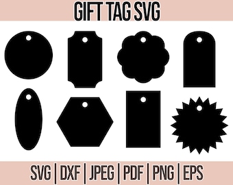 Gift Tag Svg, GIFT TAGS CUTFILE - For Cricut Glowforge And Sillouette, (Dxf,Png,svg,Pdf,Jpg)