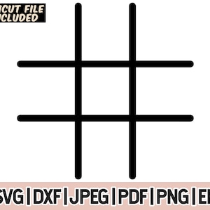 Tic Tac Toe svg, Tic Tac Toe Brett Png, Tic Tac Toe Spiel symbol Digitaler Download Für Cricut Glowforge Und Sillouette Schneidemaschinen