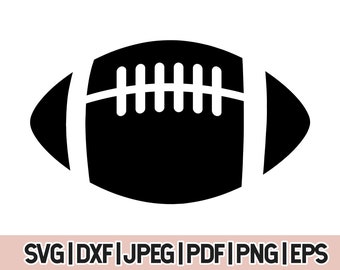Contour football svg et png, svg ballon de sport, pour machines de découpe Cricut Glowforge et silhouette - noir et blanc