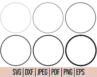 Circles Different Stroke Widths Bundle Pack, Circle frames svg, File for Cricut & Silhouette files