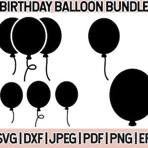 Birthday Party Balloons Svg, Cutting Machine Files, Party Decoration Svg