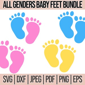 Babyfüße Svg Clipart, Babyfüße Bündel