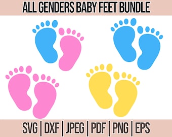 Baby Feet Svg clipart, Baby feet Bundle