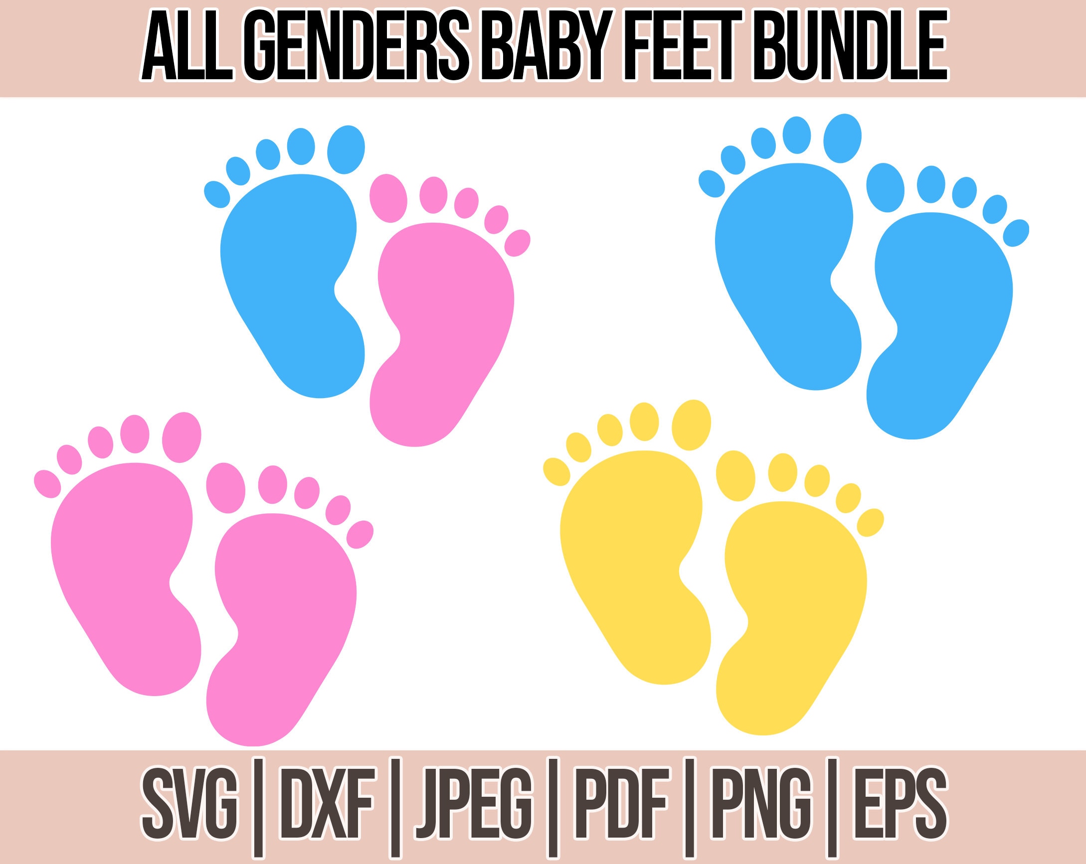 Simple Baby Feet Drawing