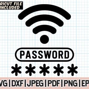 Wi-Fi-Symbol PNG, Internet-Zeichen-Svg, Wi-Fi SVG, Wi-Fi verfügbar Schnittdatei, digitaler Download, Internet-Passwort, Home Tech Wi-Fi