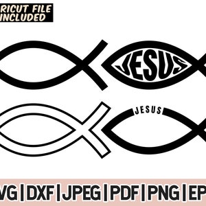 Jesus-Fisch-Bundle-Svg, christliches Fisch-Svg, Jesus-Fisch-Svg, Ichthys-Svg, religiöses Fisch-Symbol-Svg, Png, Dxf, Eps, Pdf