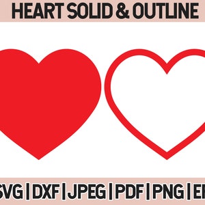 Heart Svg Cut File For Cricut, Heart Outline Svg, Simple love Symbol svg Cut File
