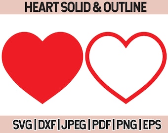 Heart Svg Cut File pour Cricut, Heart Outline Svg, Simple love Symbol svg Cut File