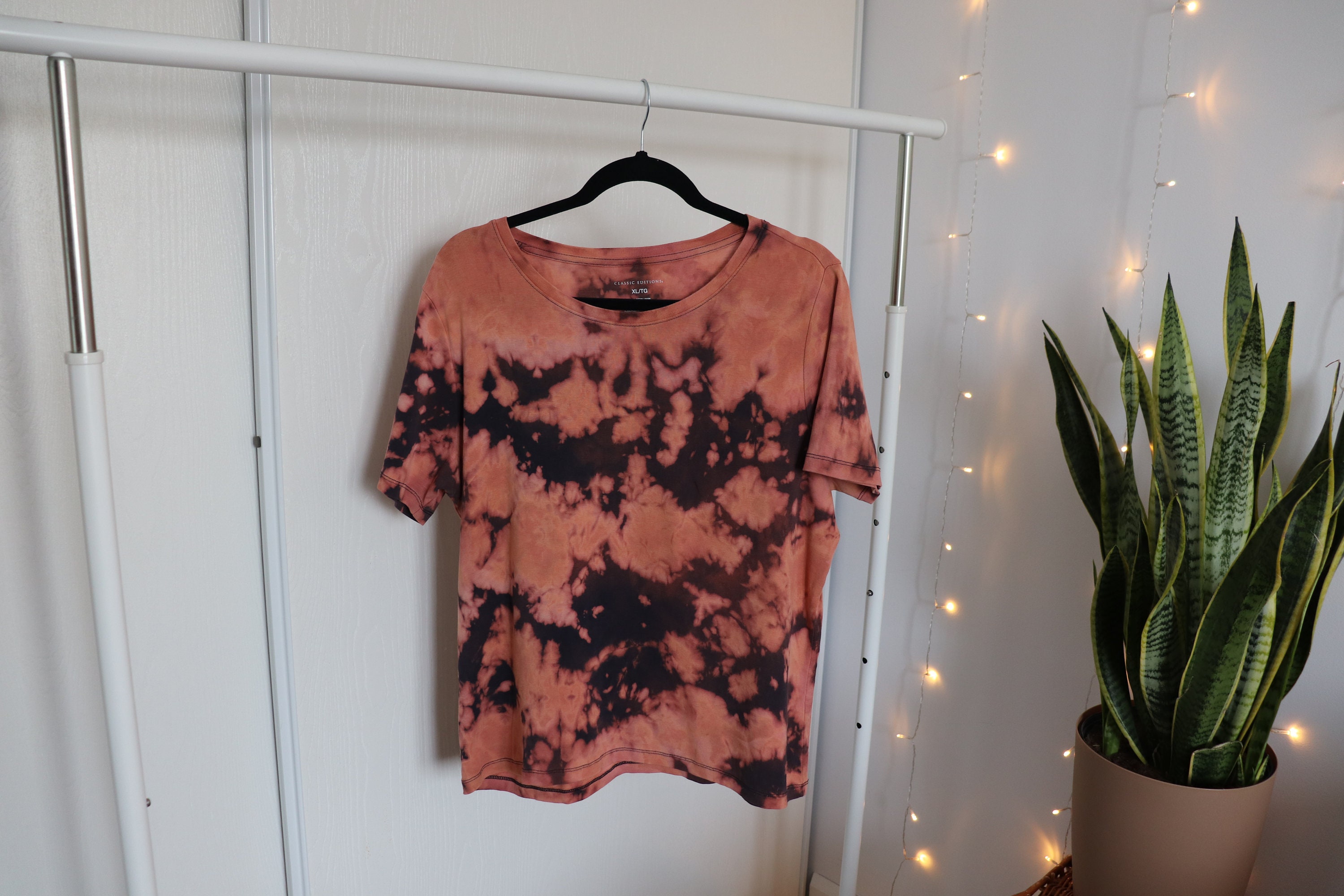 THRIFTED BleachDye TShirt Black Etsy