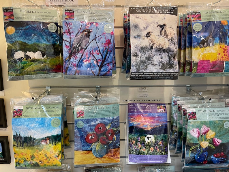 Three Sheep & Landscape Felt Painting Kit Etsy