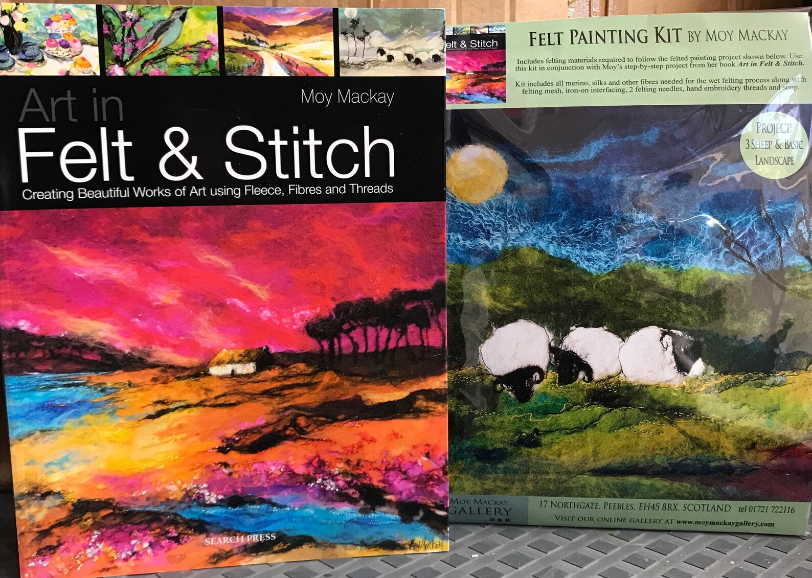 Three Sheep & Landscape Felt Painting Kit Etsy