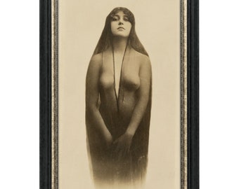 Kaloma Antique Postcard Photo, Purportedly Josephine Earpp, Reproduction Black and White Photo, Wild West, Old West Semi-Nude Woman