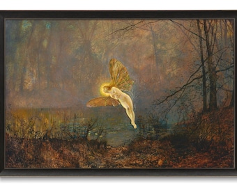 Victorian Fairy Painting, Midsummer Night, John Atkinson Grimshaw, Art Nouveau, High Quality Art Print, Fairy Art, Magical Night Painting