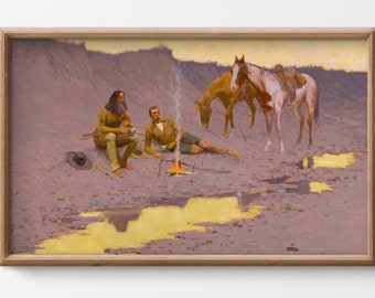 A New Year on the Cimarron, Frederic Remington, High Quality Fine Art Print, Cowboys and Horses Vintage Southwest, Western Art