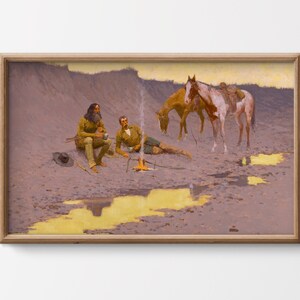 A New Year on the Cimarron, Frederic Remington, High Quality Fine Art Print, Cowboys and Horses Vintage Southwest, Western Art
