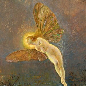 Victorian Fairy Painting, Midsummer Night, John Atkinson Grimshaw, Art Nouveau, High Quality Art Print, Fairy Art, Magical Night Painting image 4