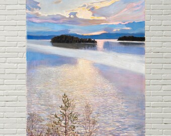 Antique Lake Landscape, Lake View, Akseli Gallen-kallela, Fine Art