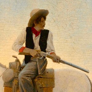The Outlaw, Maxfield Parrish Print, Reproduction Antique Illustration, Art Nouveau, Vintage Cowboy Art, White Horse, Antique Western Art 画像 5