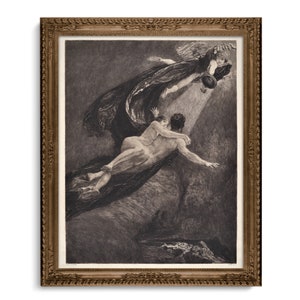 Romantic 19th Century Illustration, New Dreams of Happiness, Romantic Couple, Man and Woman, High Quality Art Print, Max Klinger, Lovers Art