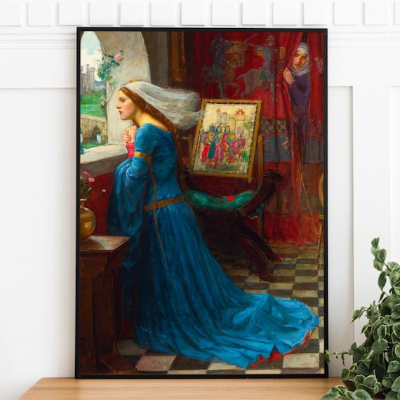 Fair Rosamund, John William Waterhouse, Pre Raphaelite, Art Nouveau High Quality Art Print, Medieval Fair Maiden at Castle Window