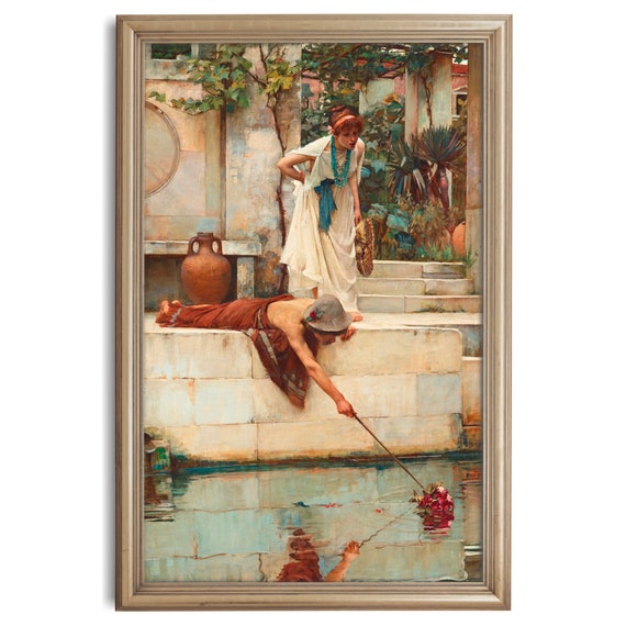 The Rescue, John William Waterhouse Painting, Pre Raphaelite, Art Nouveau,  High Quality Art Print, Greek or Roman Scene, Romantic Art
