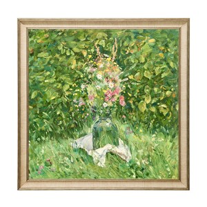 Wildflowers Impressionist Art Print, Square, Informal Flower Painting, Floral Still Life, Sunny Cheerful Flower Art, Cottage Core